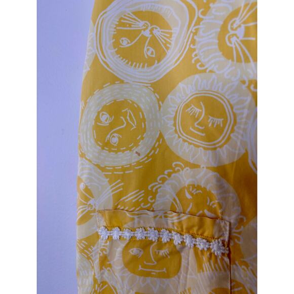 Vintage 1990s Lilly Pulitzer White Label Sun & Lion Novelty Print Dress Yellow 8 - Picture 10 of 16